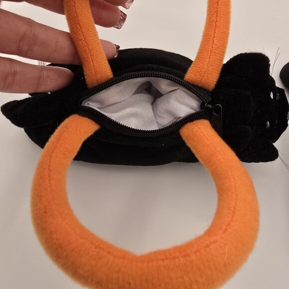 Vintage Halloween Black Cat Mini Plush Purses Blip Kitty Cat Bags Set Of 2 - Picture 6 of 9